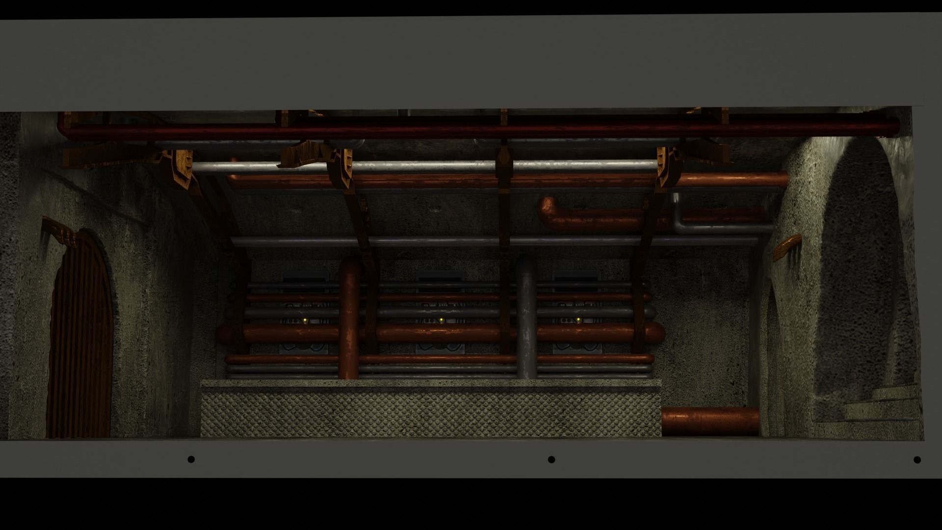 Jabbas Throne Room - Set 8 - Boiler Room 1-12 scale Blackseries  3D print model_20