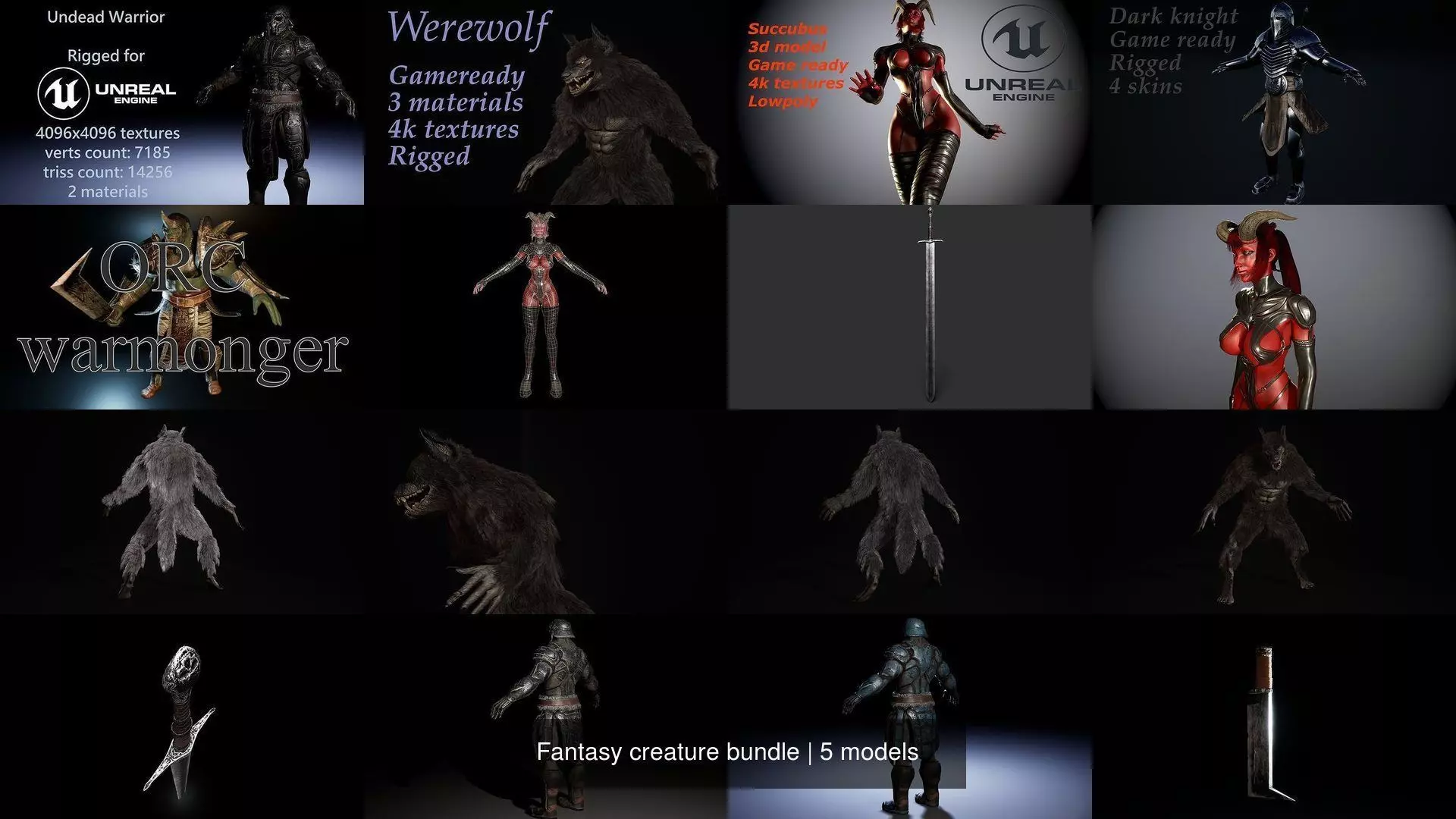 Fantasy creature bundle 3D Model Collection_0