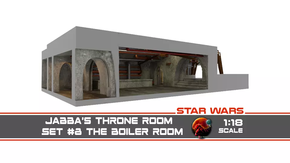 Jabbas Throne Room - Set 8 - Boiler Room 1-18 scale Kenner 3D print model_0