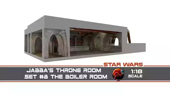 Jabbas Throne Room - Set 8 - Boiler Room 1-18 scale Kenner 3D print model