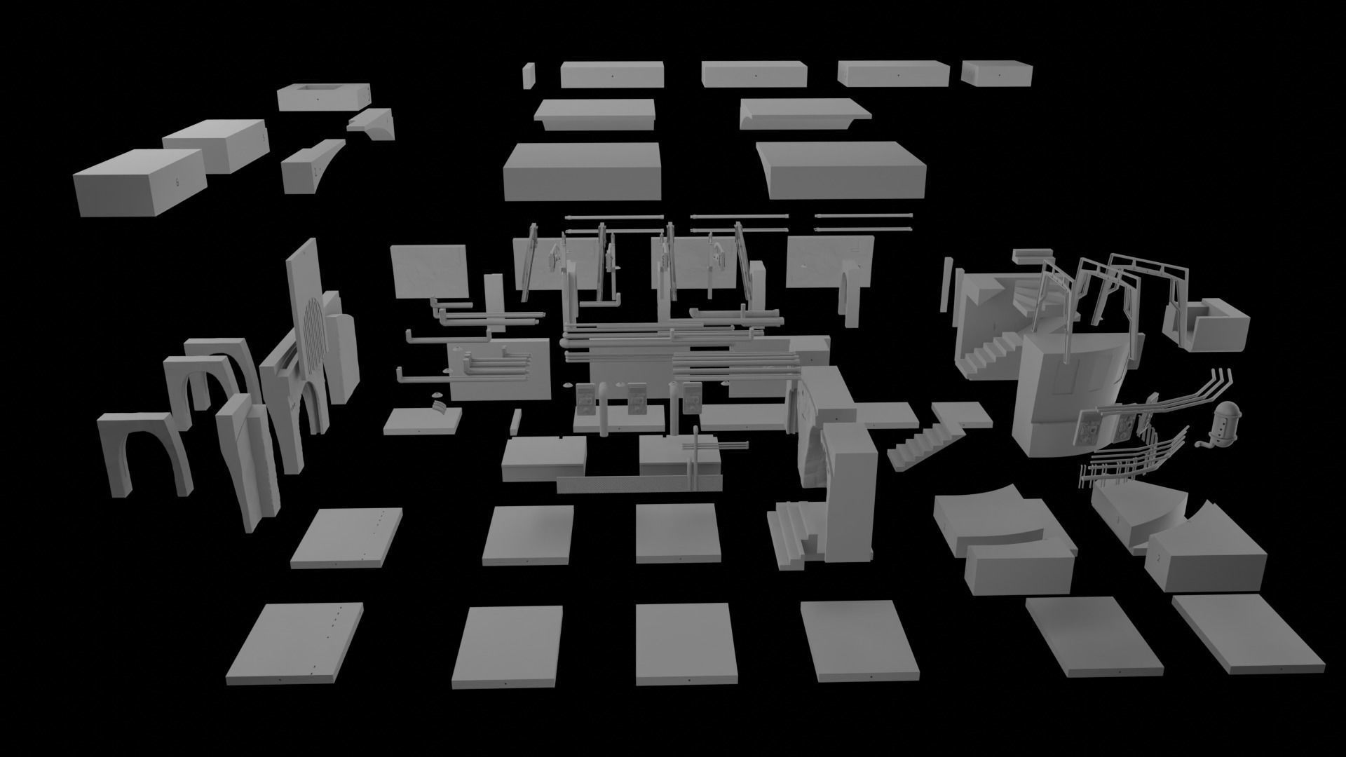 Jabbas Throne Room - Set 8 - Boiler Room 1-18 scale Kenner 3D print model_33