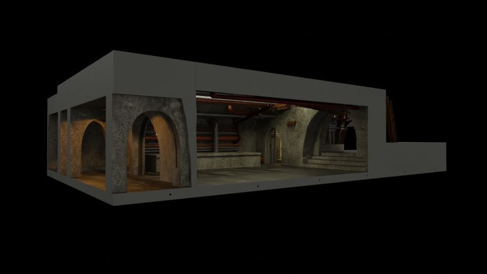 Jabbas Throne Room - Set 8 - Boiler Room 1-18 scale Kenner 3D print model_15