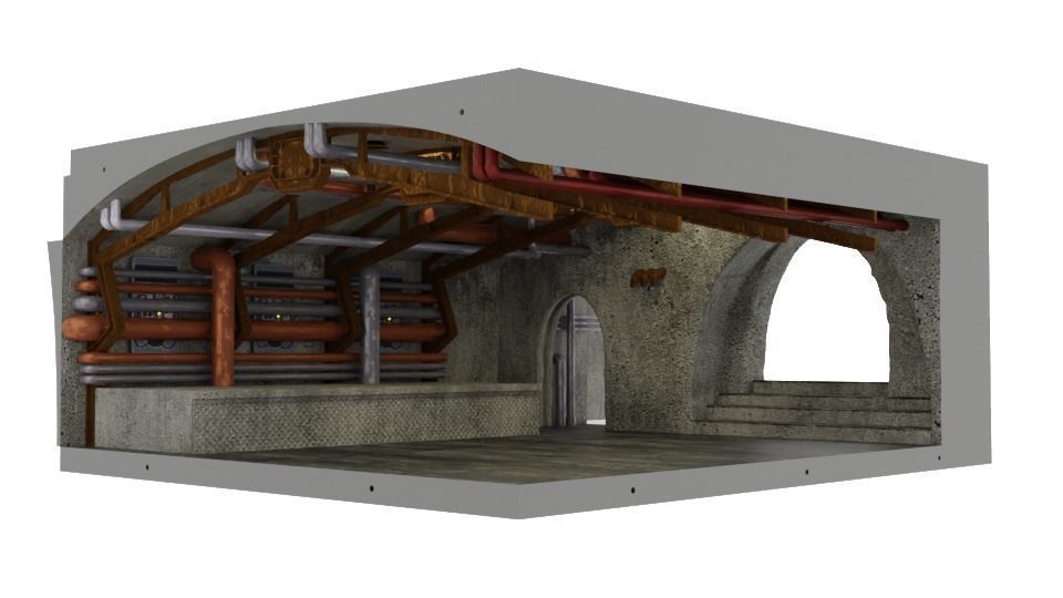 Jabbas Throne Room - Set 8 - Boiler Room 1-18 scale Kenner 3D print model_11