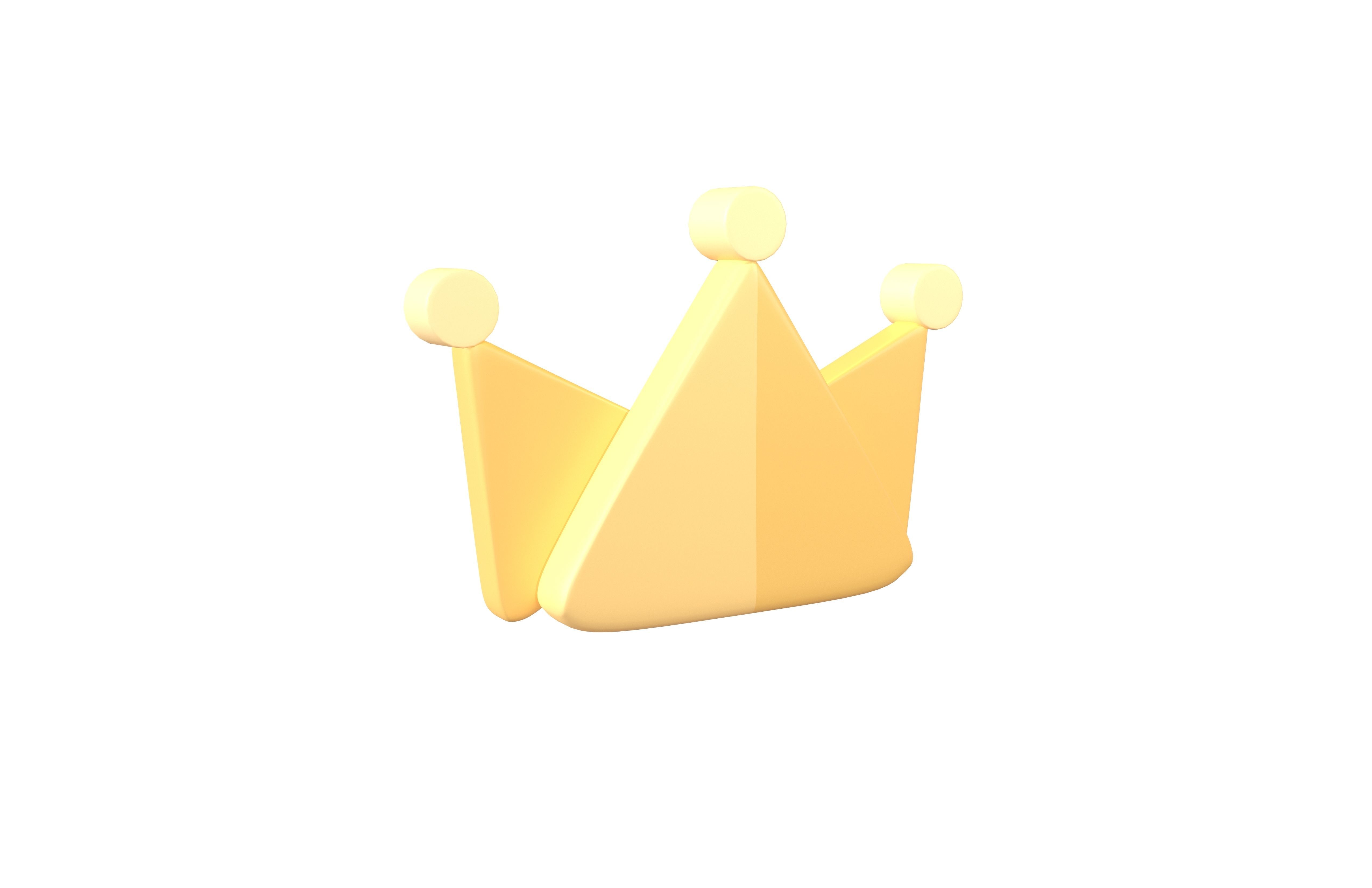 Crown Icon v1 001 Low-poly 3D model_2