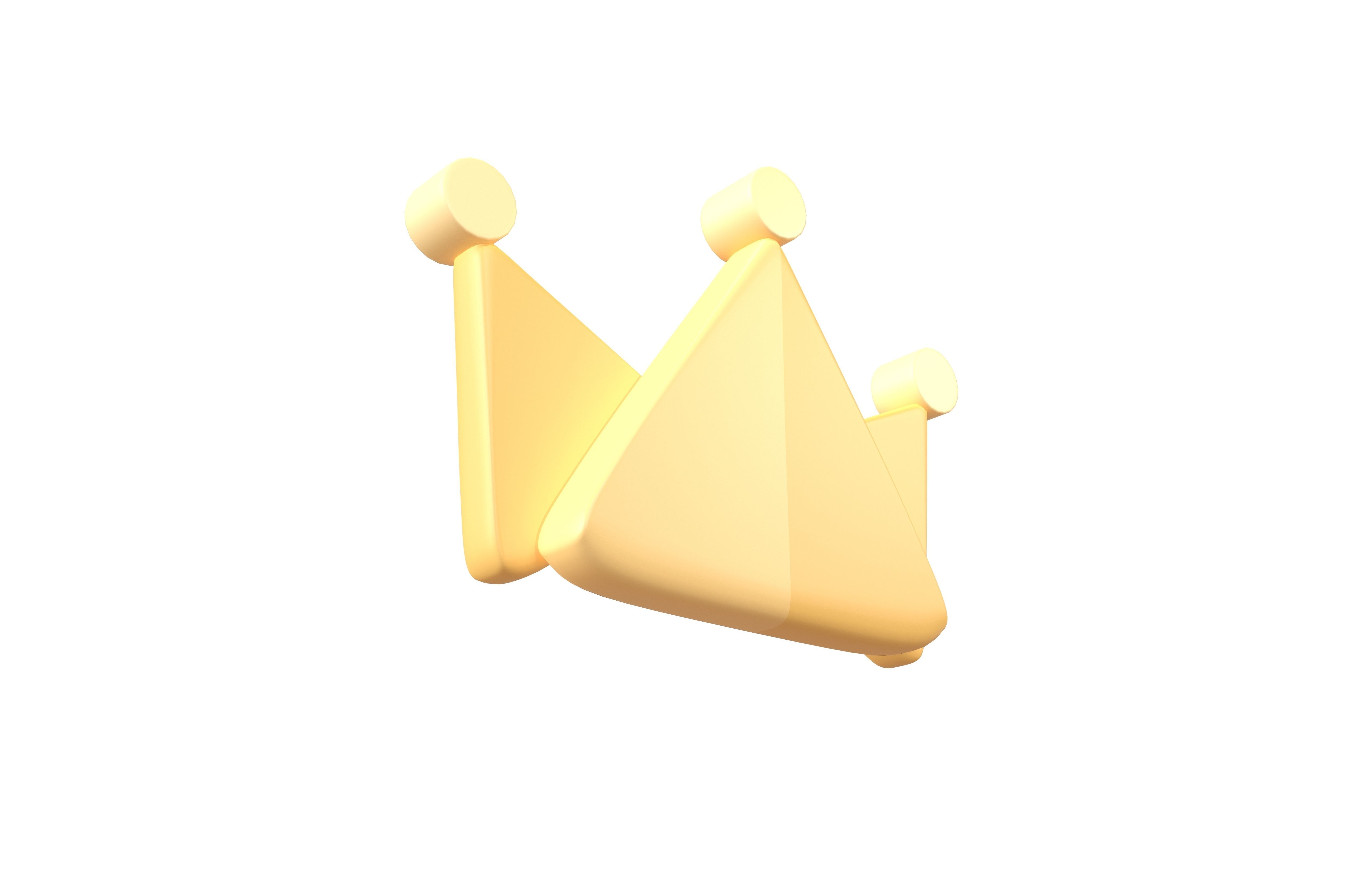 Crown Icon v1 001 Low-poly 3D model_4