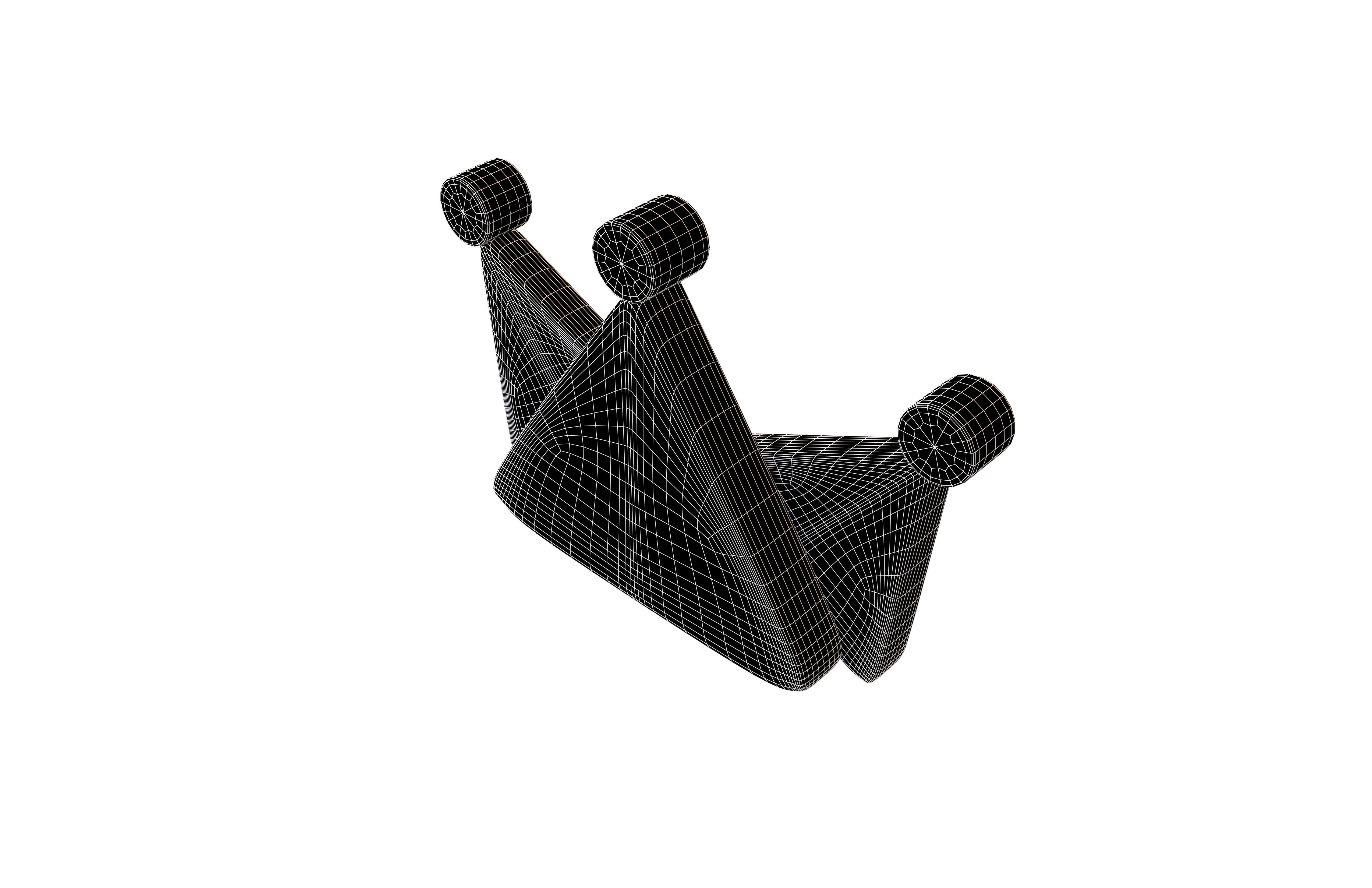 Crown Icon v1 002 Low-poly 3D model_4