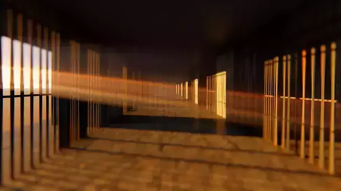 JAIL 3D prison cell with sunlight