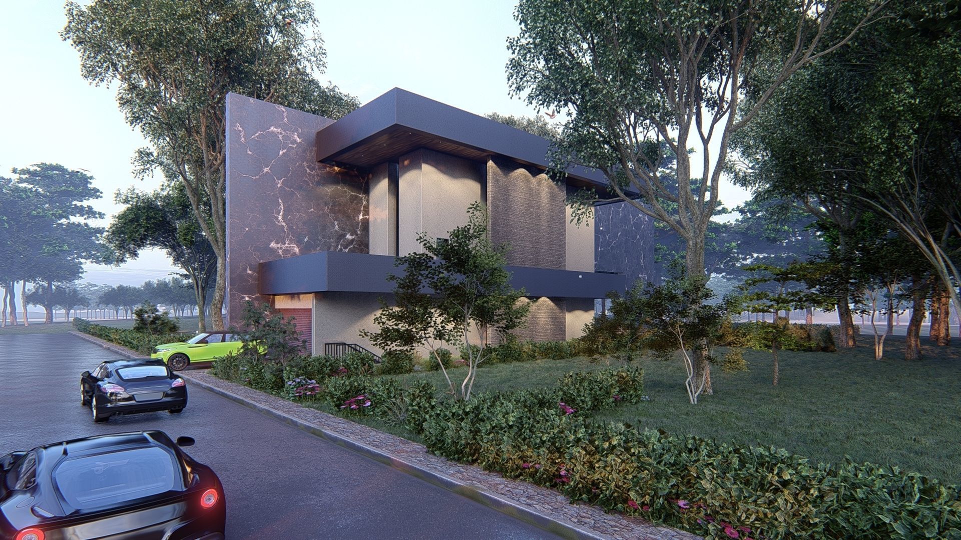 Modern house full project Revit and Lumion 3d grass 3D model_6