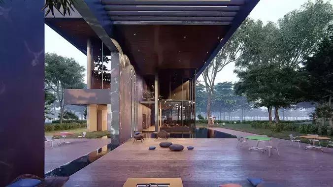 Modern house full project Revit and Lumion 3d grass 3D model