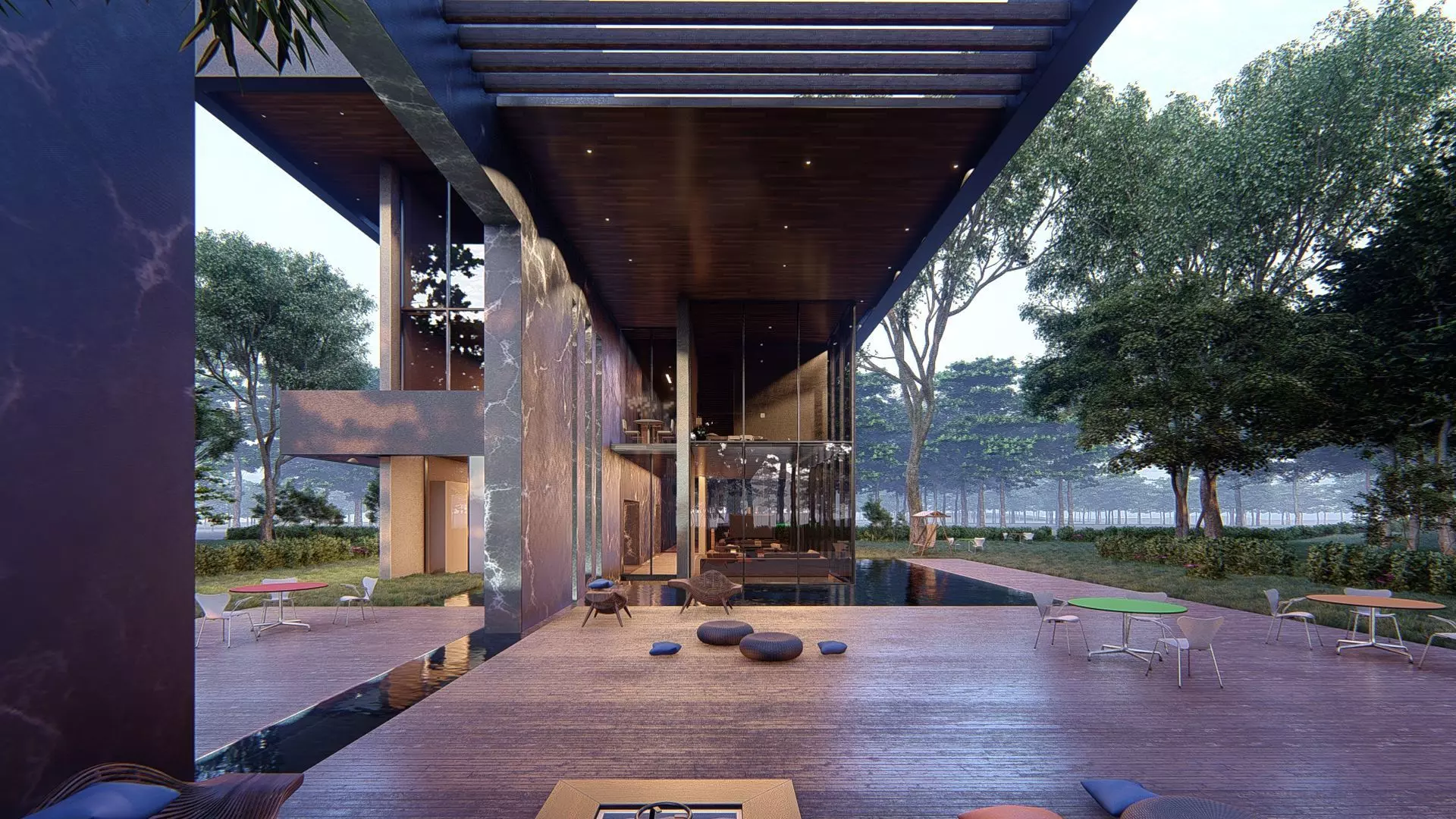 Modern house full project Revit and Lumion 3d grass 3D model_0