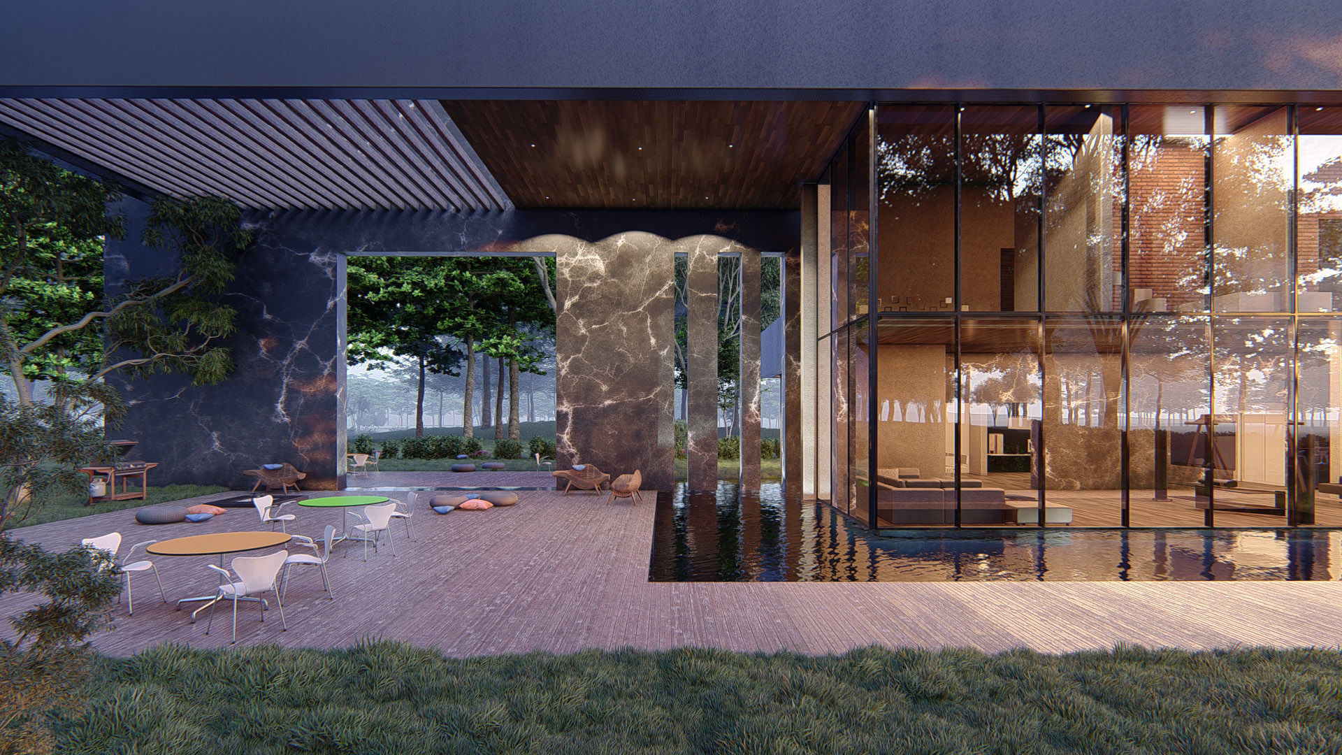 Modern house full project Revit and Lumion 3d grass 3D model_1