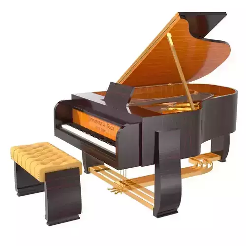 Rare Steinway   Sons Art Deco style grand piano with bench