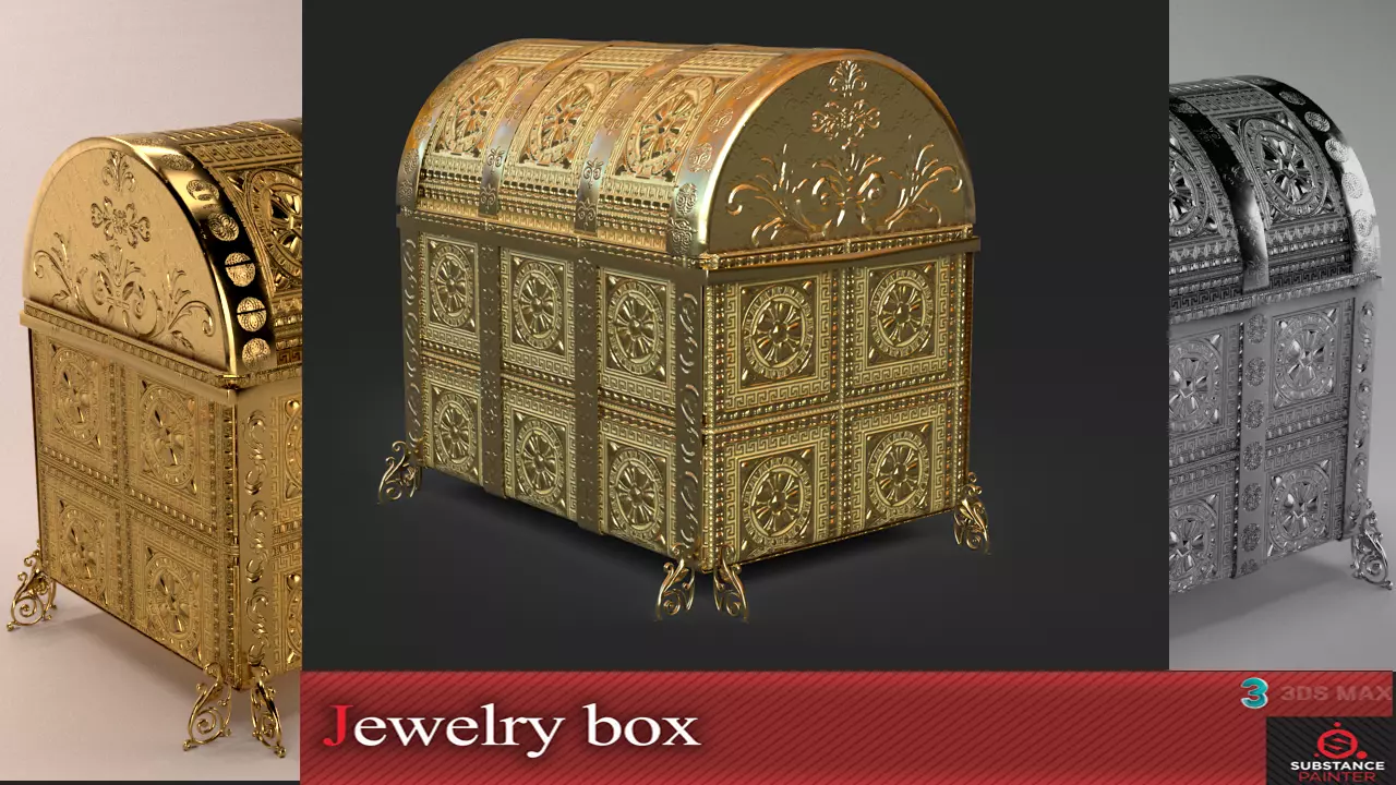 Jewelry box Low-poly 3D model