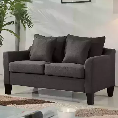 Michael Linen Flared Arm Loveseat 