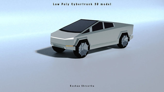 Cybertruck Low poly futuristic car Free low-poly 3D model