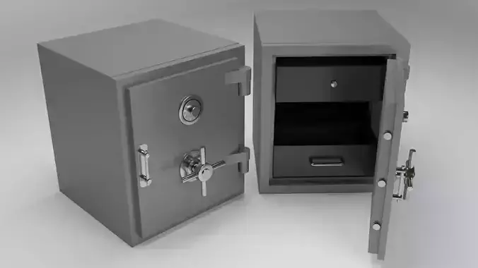 Locker two metal safe boxes