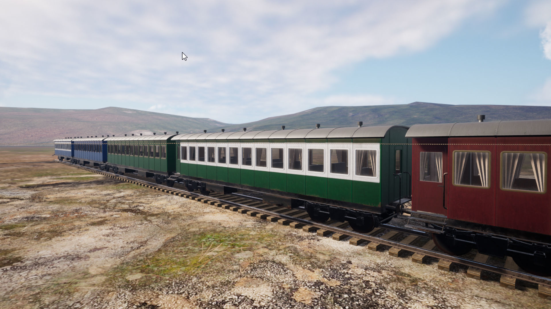 locomotive animation passenger car with interior Low-poly 3D model_3