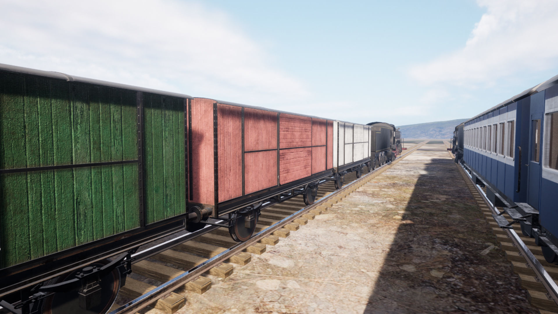 locomotive animation passenger car with interior Low-poly 3D model_10