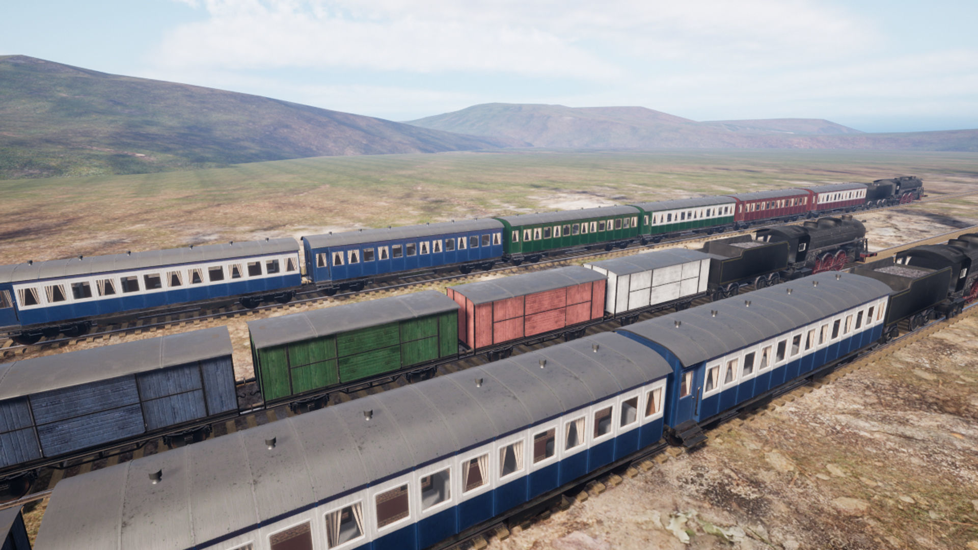 locomotive animation passenger car with interior Low-poly 3D model_8