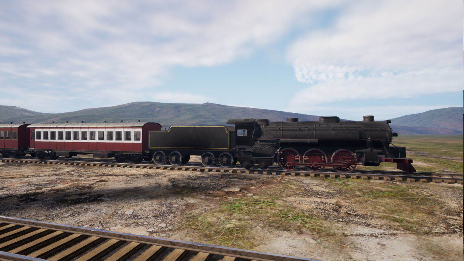 locomotive animation passenger car with interior Low-poly 3D model_7