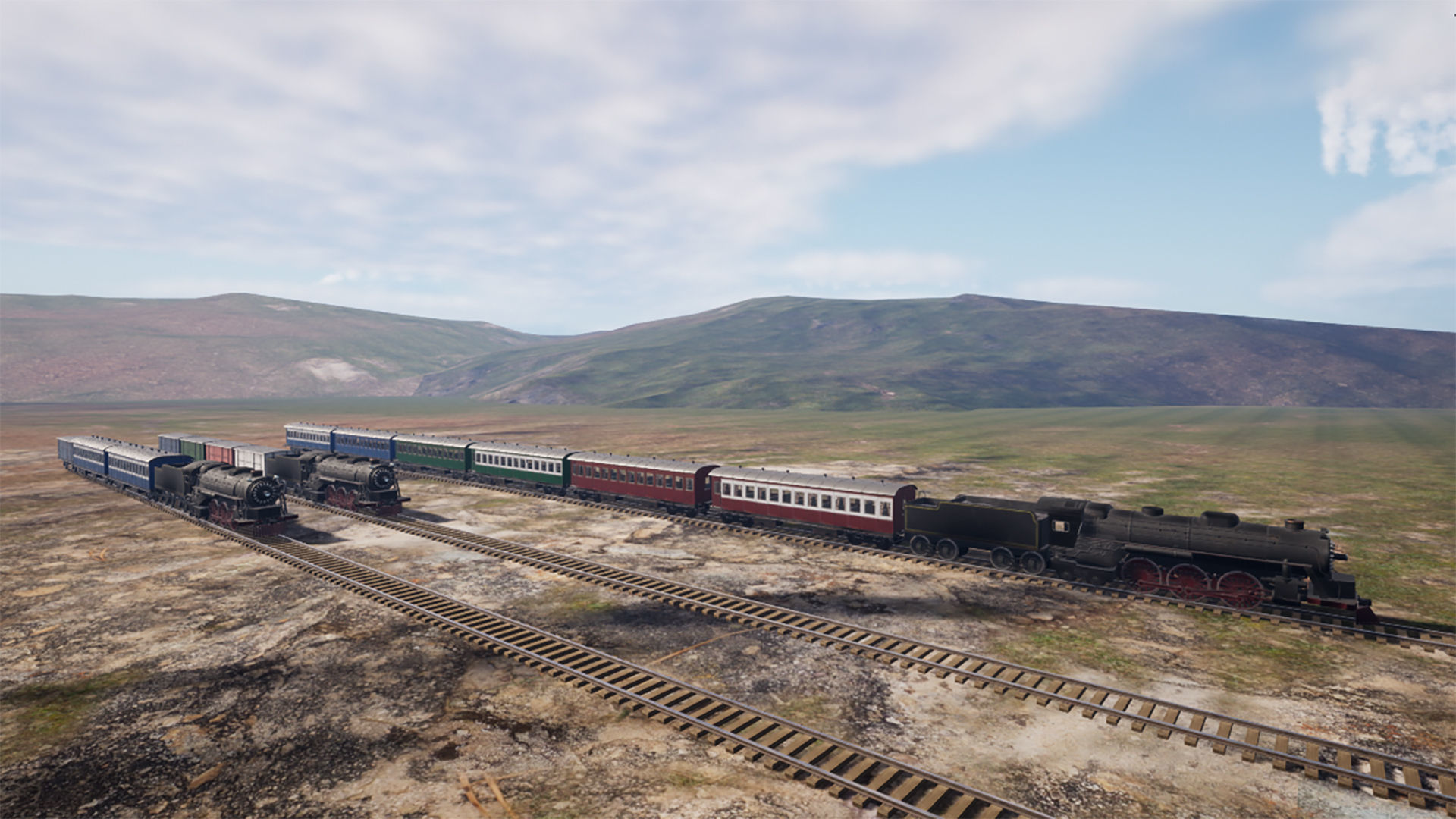 locomotive animation passenger car with interior Low-poly 3D model_2