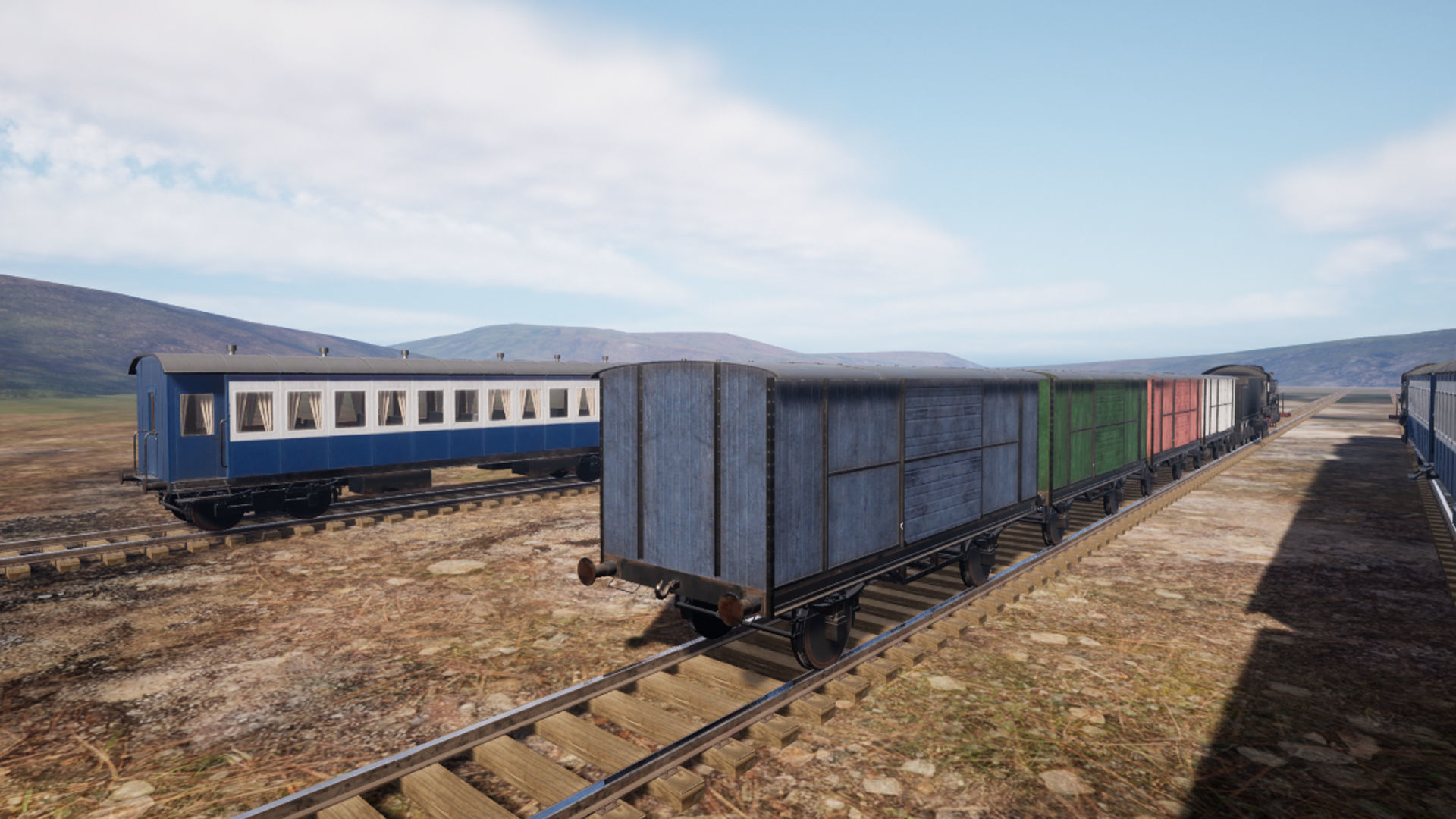 locomotive animation passenger car with interior Low-poly 3D model_5