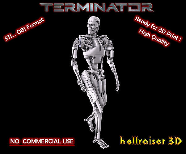 Terminator T-800 Endoskeleton Pose 2 3D print model