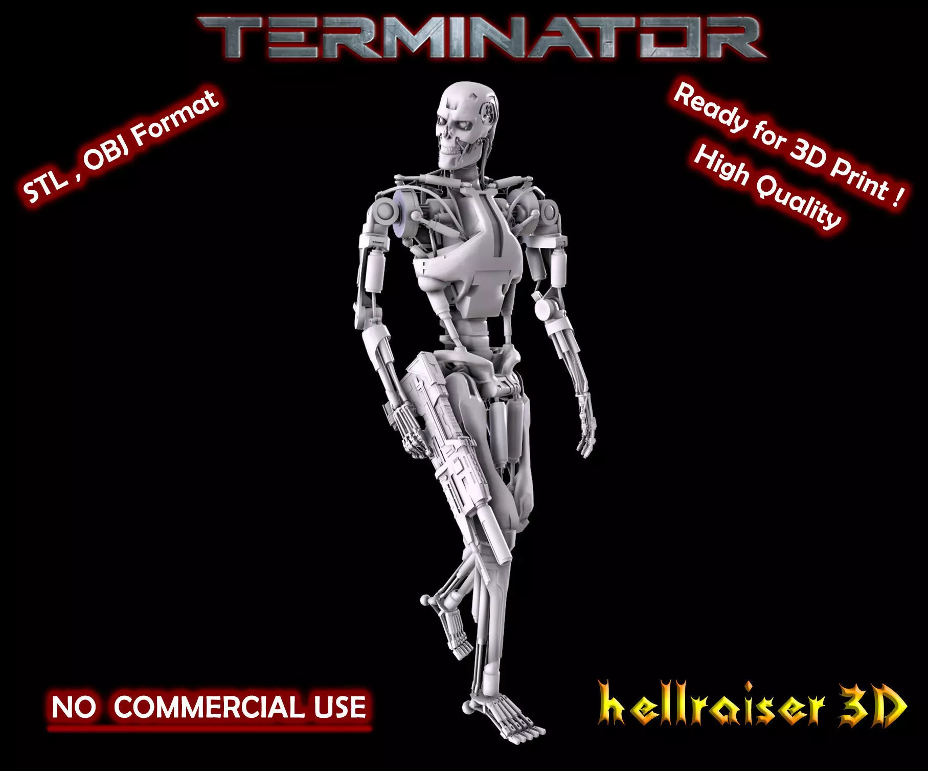 Terminator T-800 Endoskeleton Pose 2 3D print model