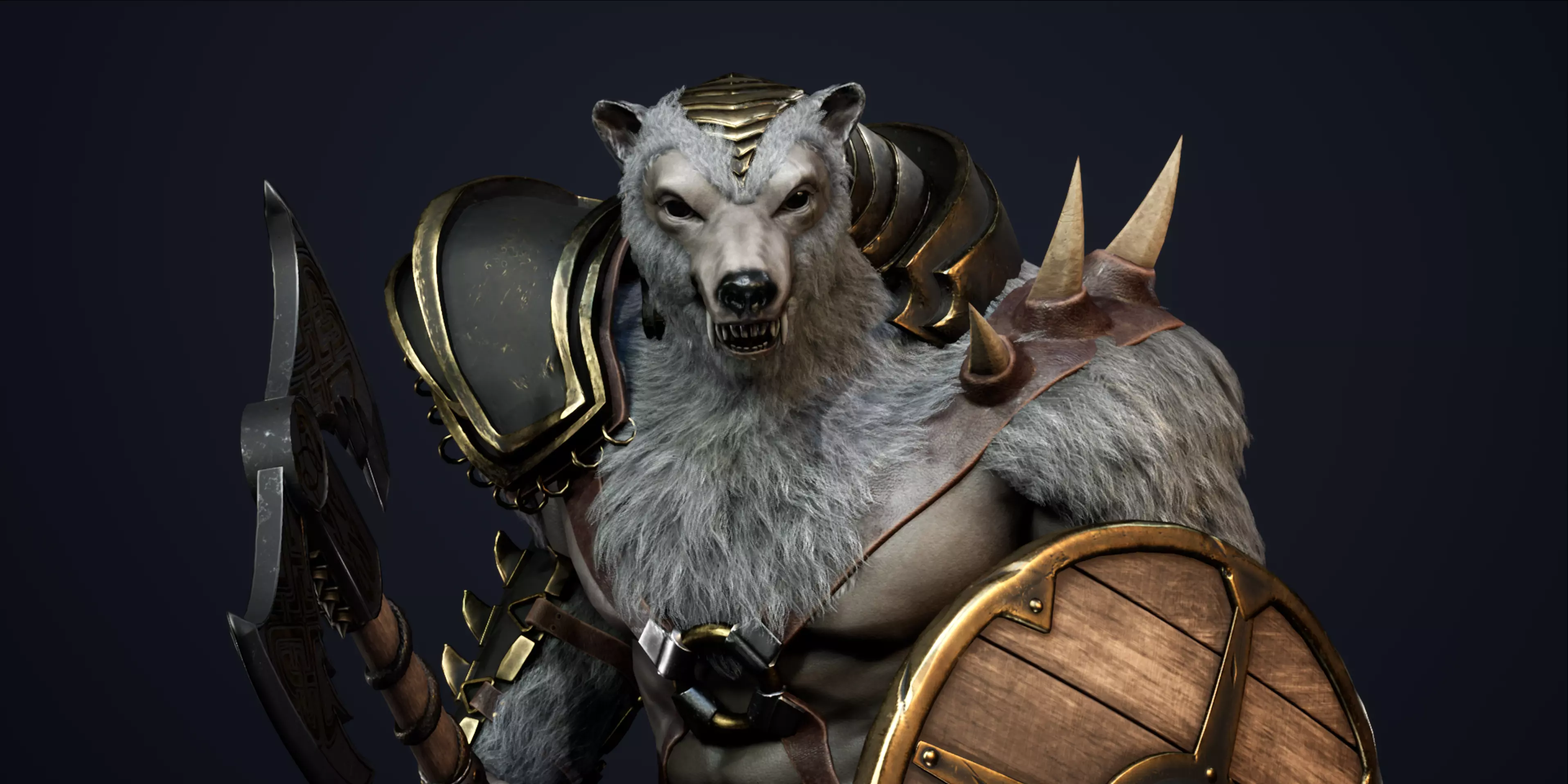 Gladiator Bear Low-poly 3D model_0