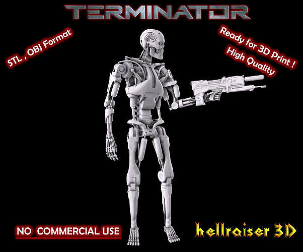 Terminator T-800 Endoskeleton Pose 4 3D print model