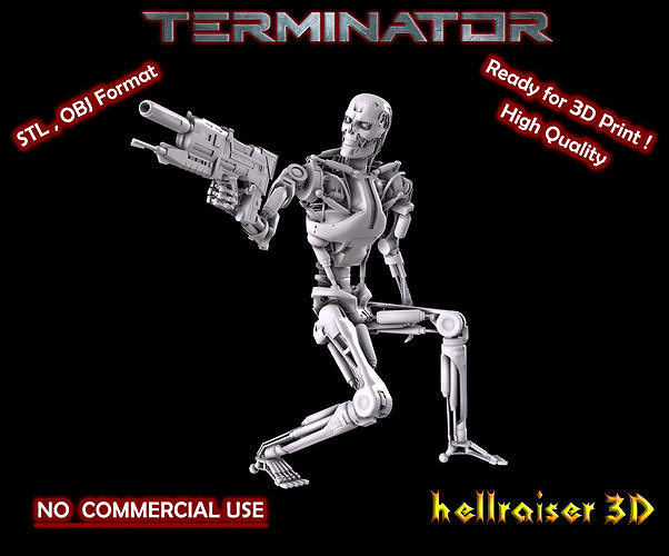 Terminator T-800 Endoskeleton Pose 5 3D print model