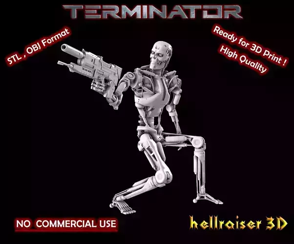 Terminator T-800 Endoskeleton Pose 5 3D print model