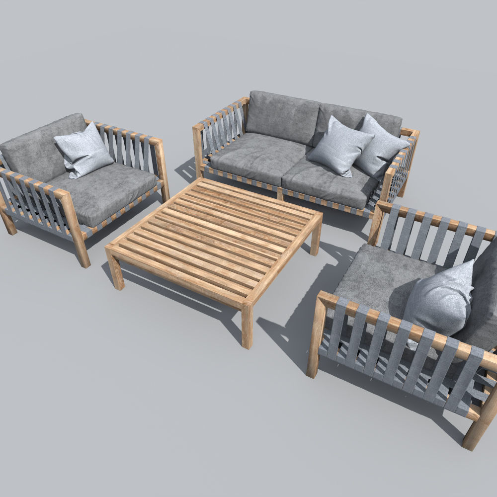 garden table Free 3D model_1