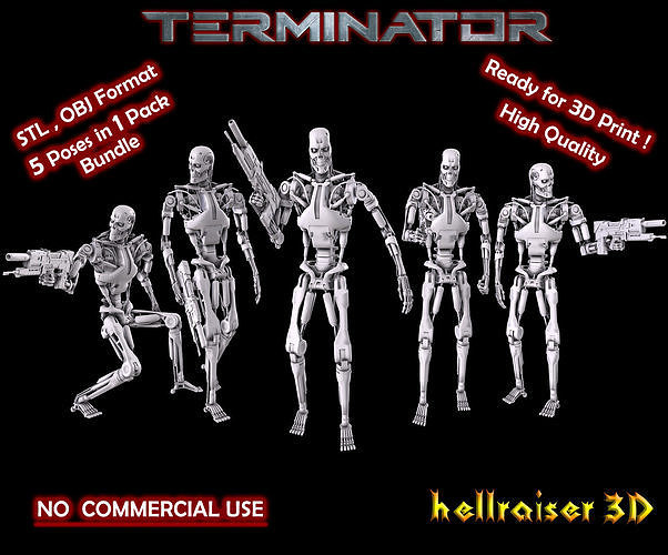 Terminator T-800 Endoskeleton Bundle 3D print model
