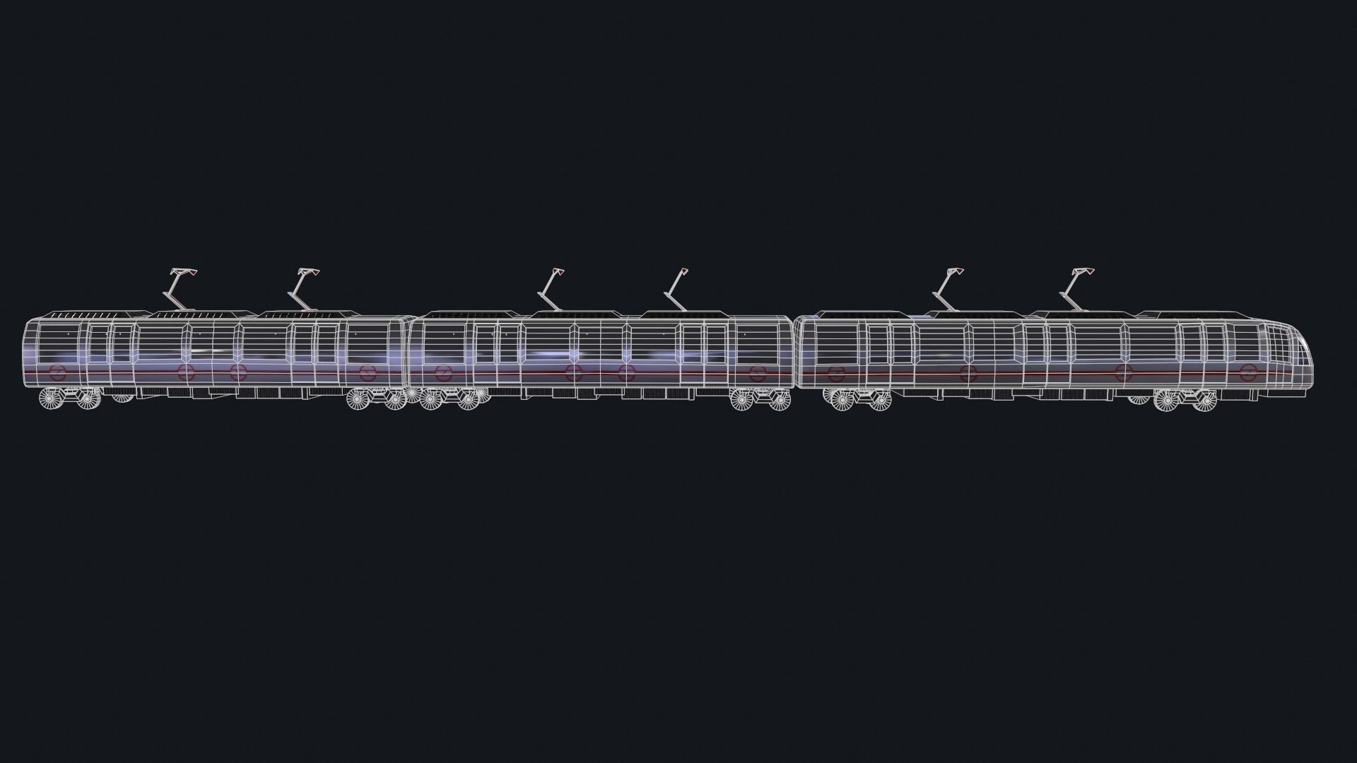 Metro Train Real world 3d Model Low-poly 3D model_12
