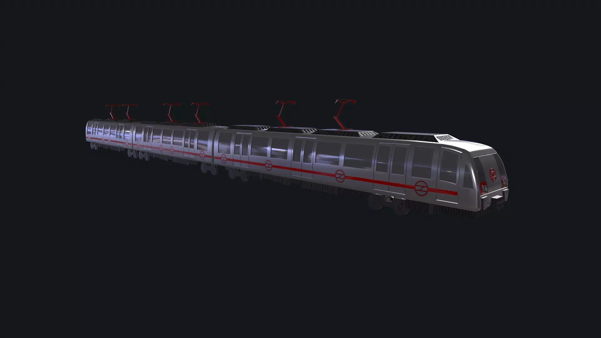 Metro Train Real world 3d Model Low-poly 3D model_0