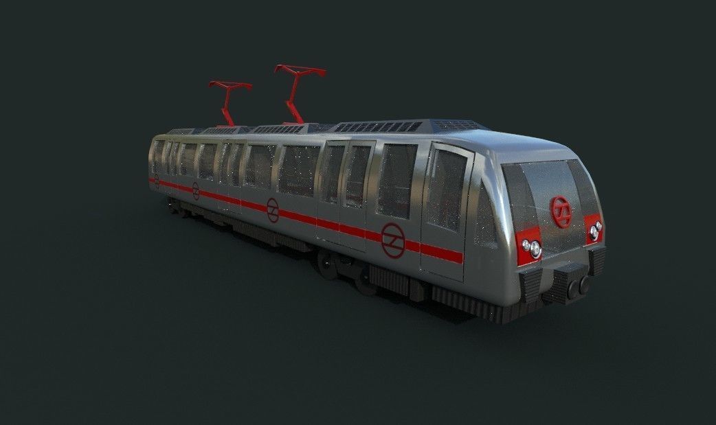 Metro Train Real world 3d Model Low-poly 3D model_2