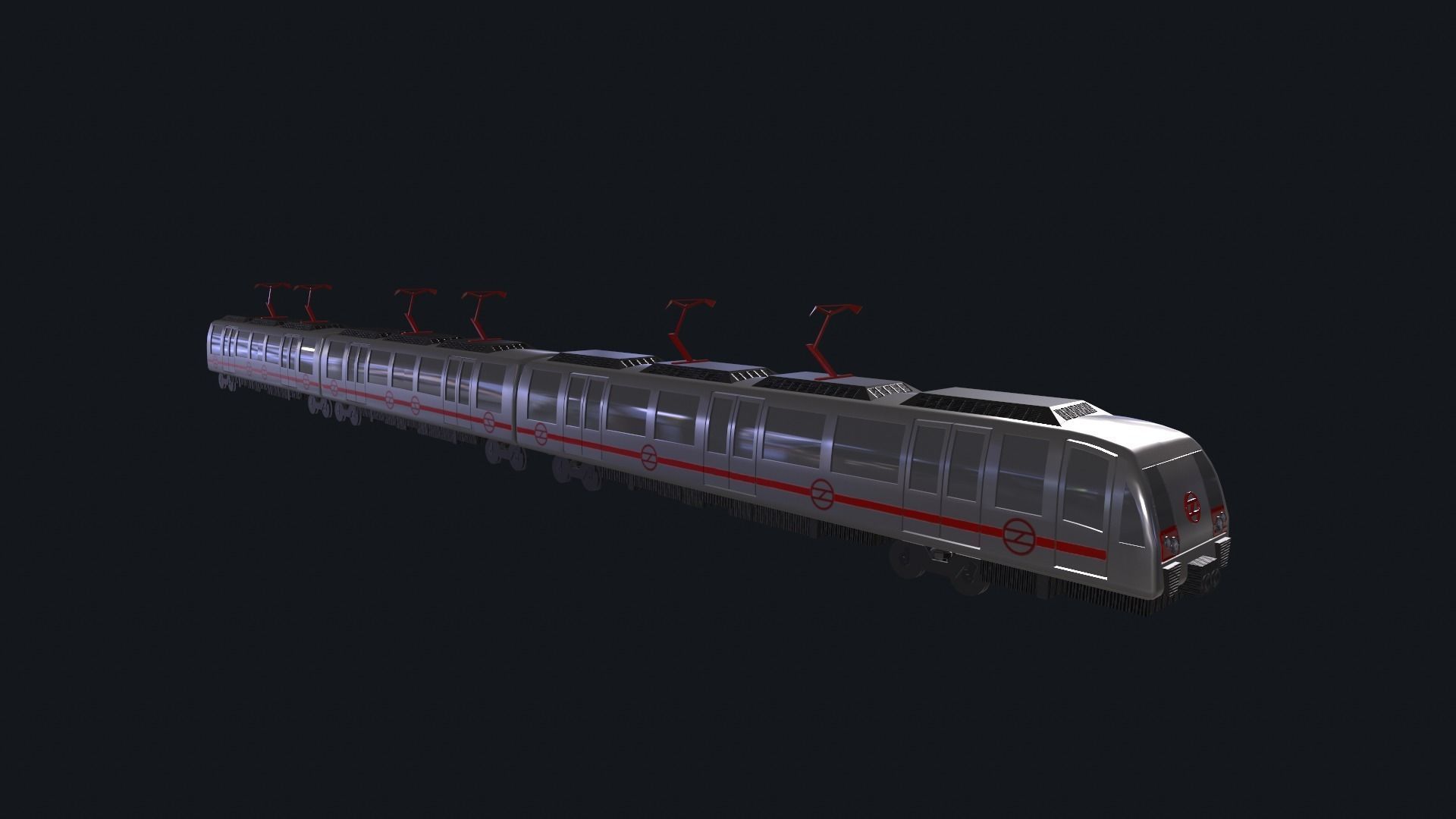 Metro Train Real world 3d Model Low-poly 3D model_7