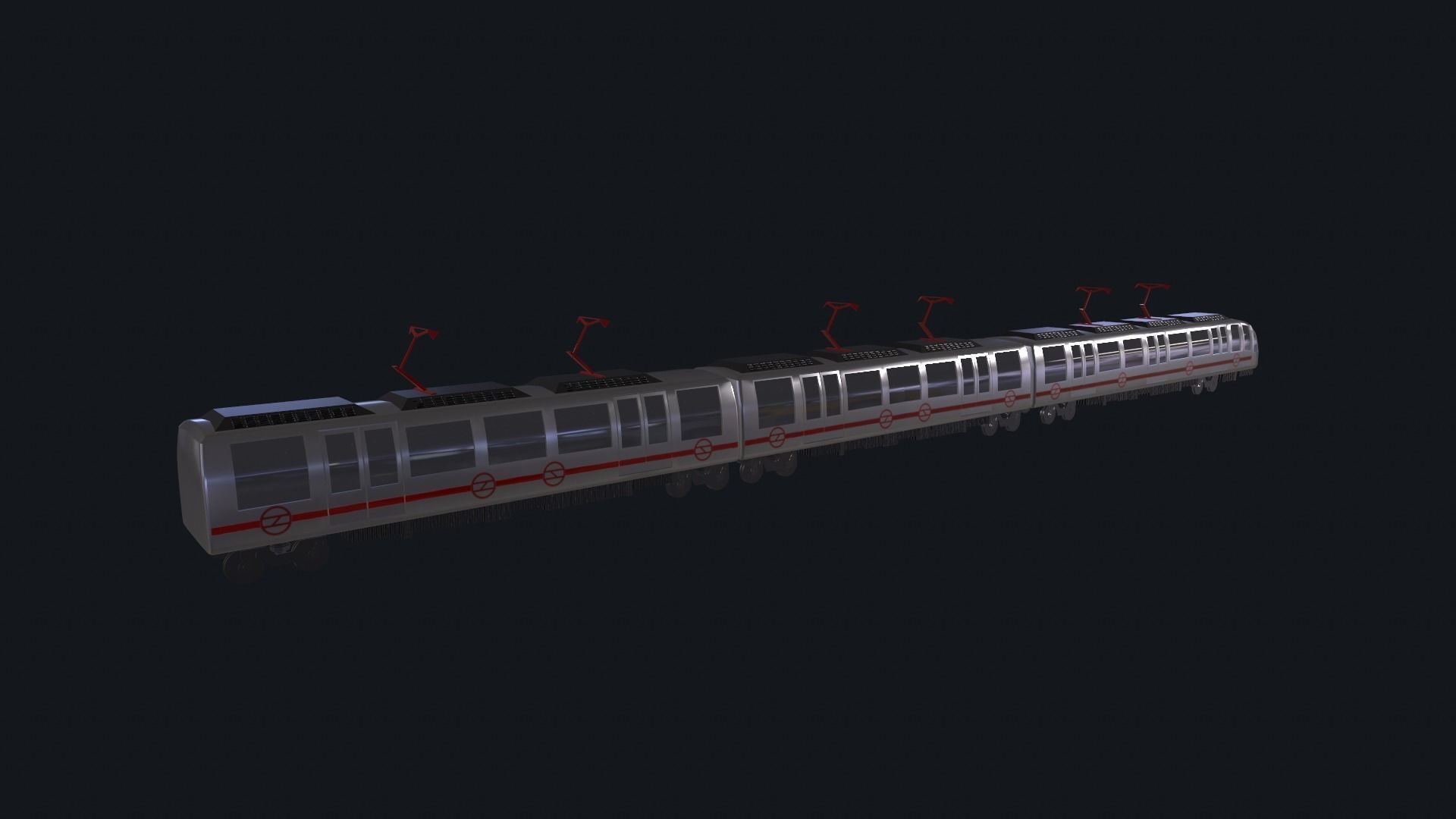 Metro Train Real world 3d Model Low-poly 3D model_8