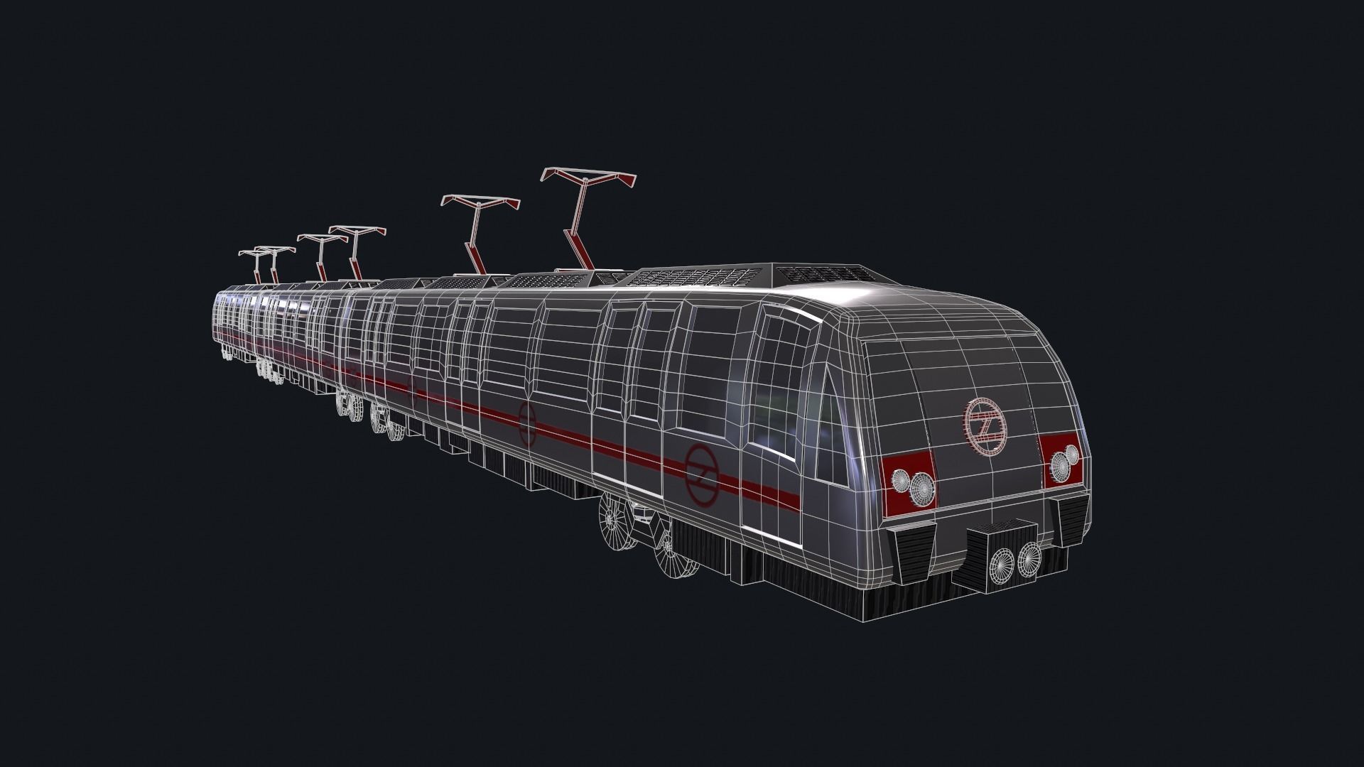 Metro Train Real world 3d Model Low-poly 3D model_13
