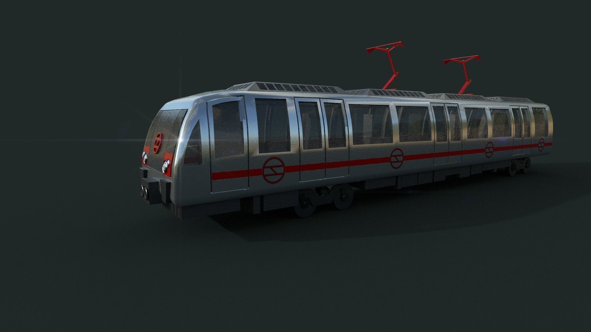 Metro Train Real world 3d Model Low-poly 3D model_4
