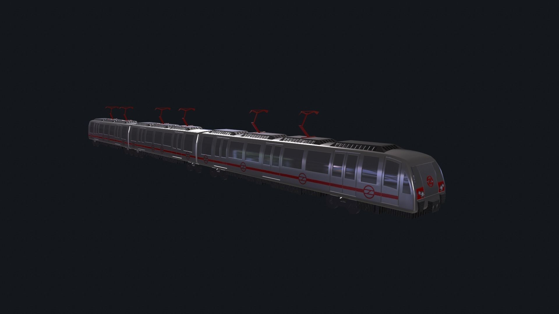 Metro Train Real world 3d Model Low-poly 3D model_9