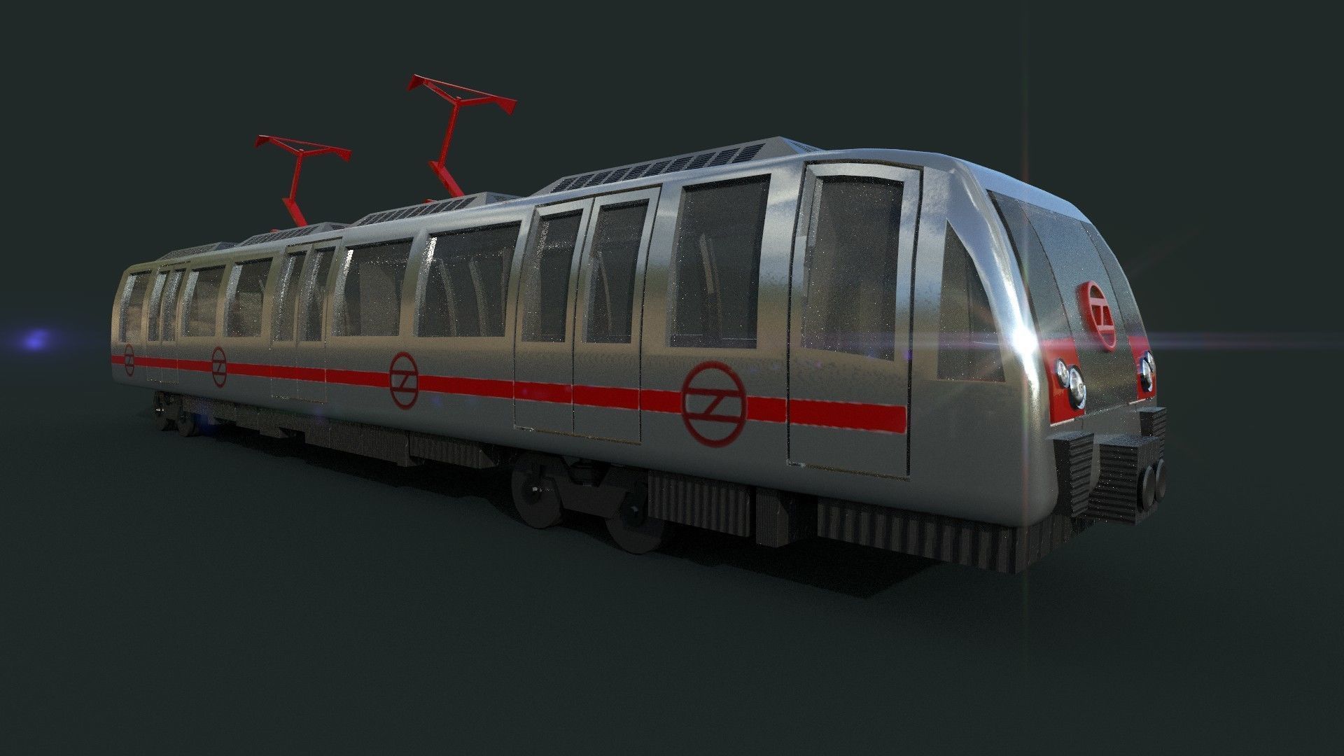 Metro Train Real world 3d Model Low-poly 3D model_5