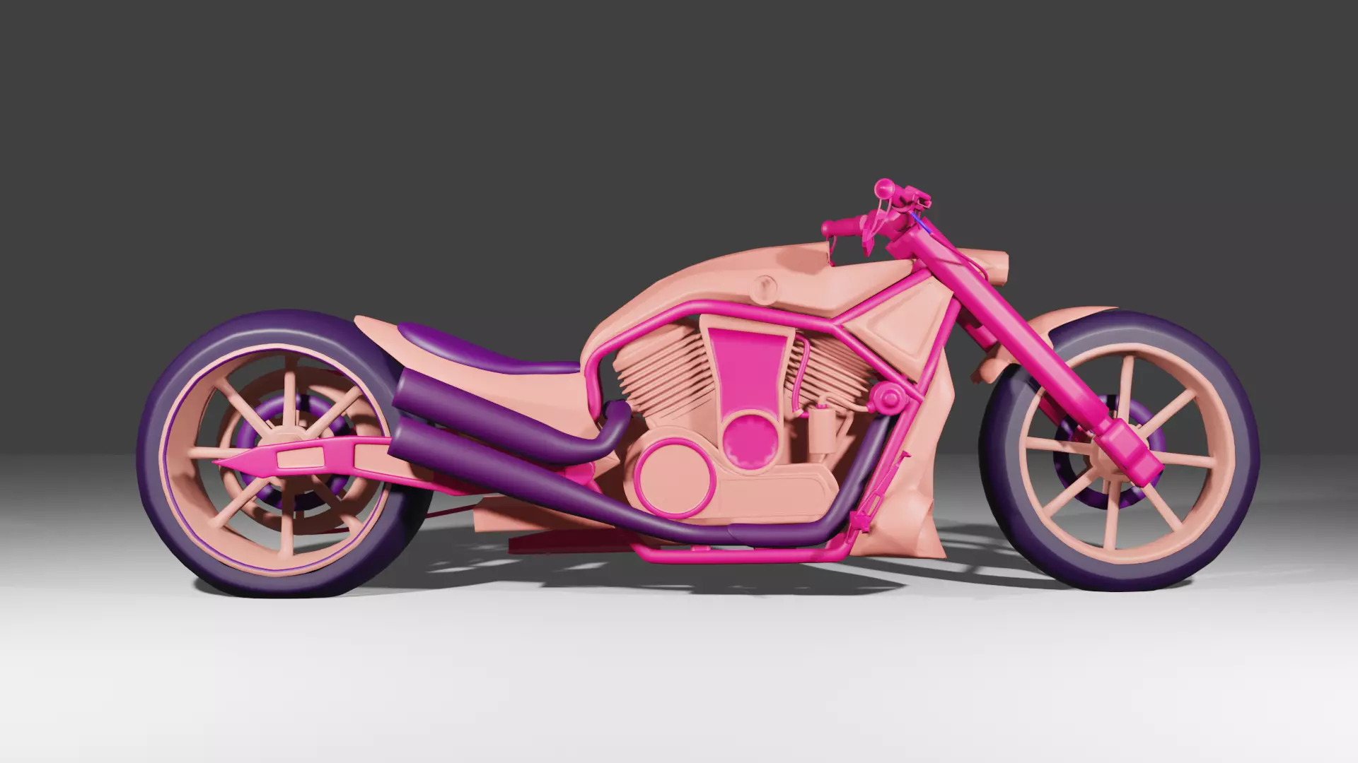 MotoC motorcycle Low-poly 3D model_0