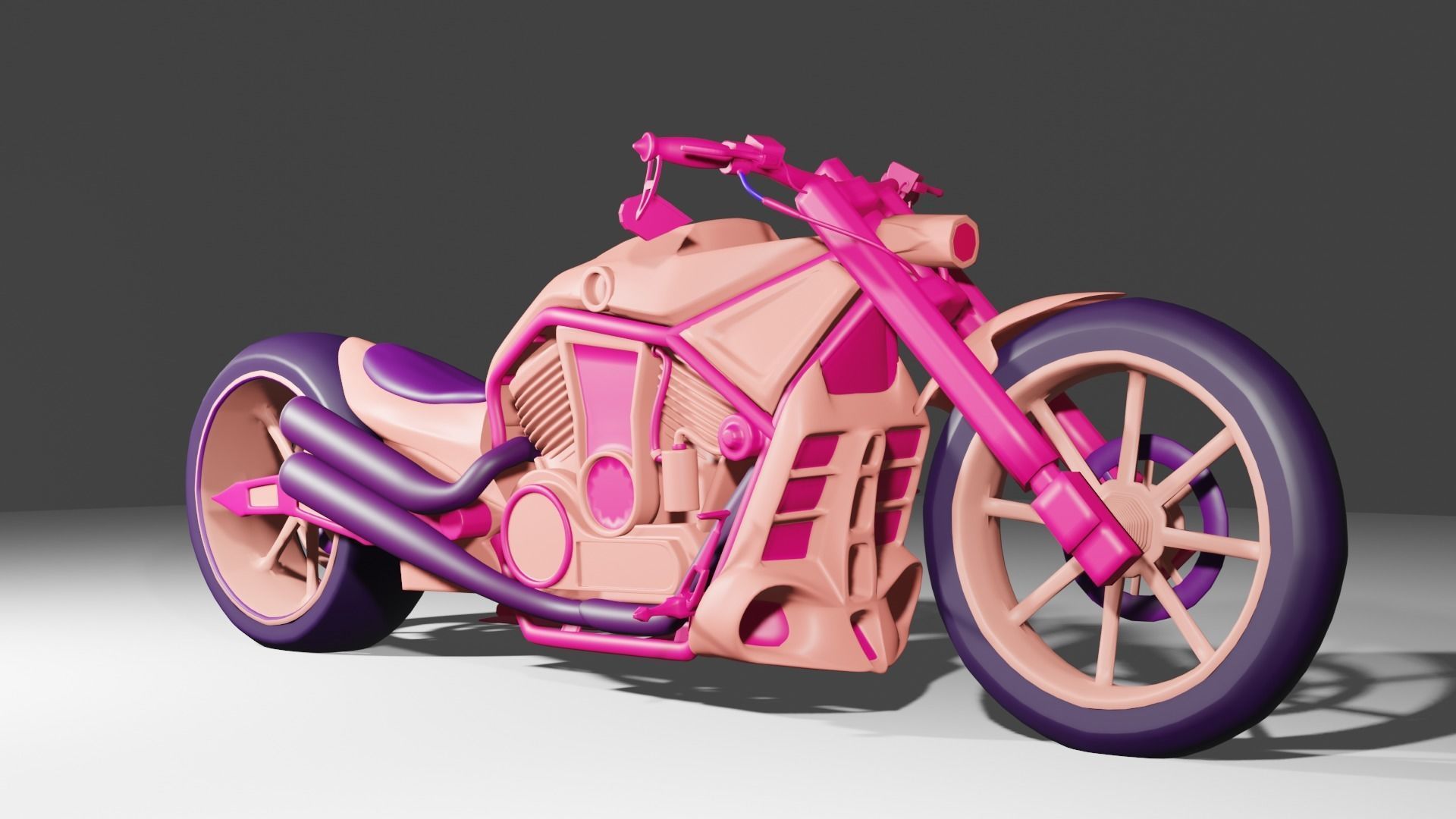 MotoC motorcycle Low-poly 3D model_1