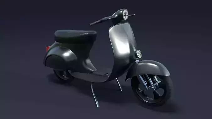 Vintage CGI Scooter Indian Low-poly 3D model