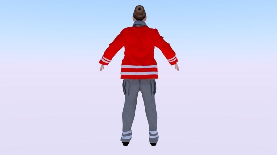 Woman Rescuer Low-poly 3D model_2