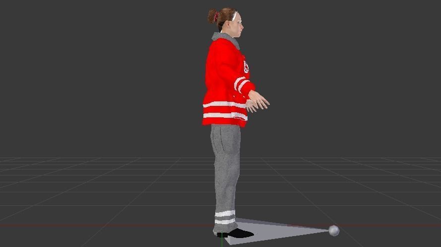 Woman Rescuer Low-poly 3D model_5