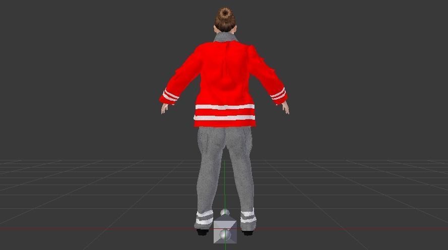 Woman Rescuer Low-poly 3D model_6