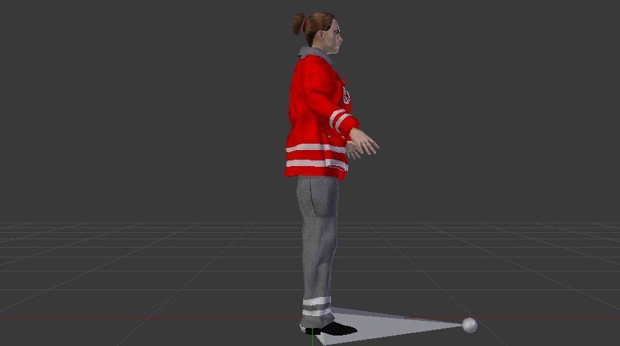 Woman Rescuer Low-poly 3D model_9